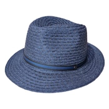 CAPPELLO “Edward – Borsalino”  TRECCIA CANAPA BLU