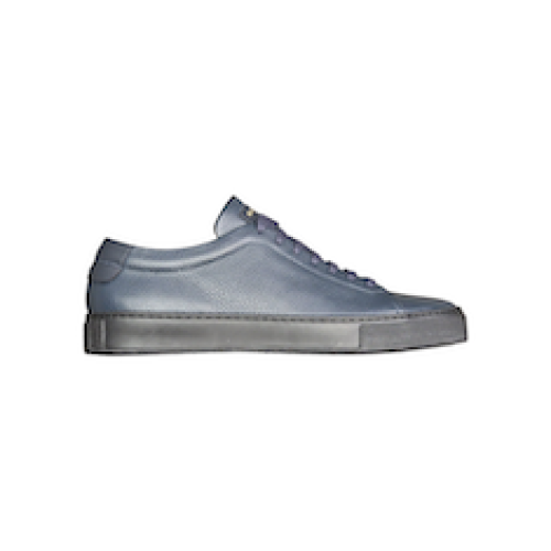 SCARPE STRINGATE “Sneakers Marais” IN CAMOSCIO  BLU FONDO GOMMA