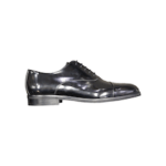 SCARPE STRINGATE "Marechiaro - Francesina" IN VITELLO NERO FONDO GOMMA