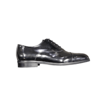 SCARPE STRINGATE “Marechiaro – Francesina” IN VITELLO NERO FONDO GOMMA