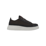 SCARPE STRINGATE  "Sneaker Runner Up -Camper " IN VITELLO E TESSUTO TRAFORATO NERO FONDO GOMMA