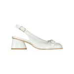 SANDALI "Bruglia - Slingback" IN VERNICE BIANCO 50 mm