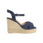 SANDALI "Castañer - Blaudell" IN TESSUTO BLU 110 mm