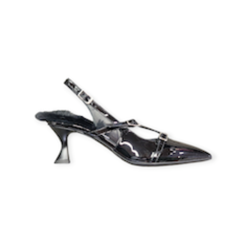 DE’COLLETE’ “Walter Violet – Slingback” IN VERNICE NERO 50 mm