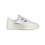 SCARPE STRINGATE "Sneaker - Superga" IN PELLE BIANCO/ARGENTO