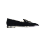 BALLERINE "Marian" IN VELLUTO NERO 10 mm