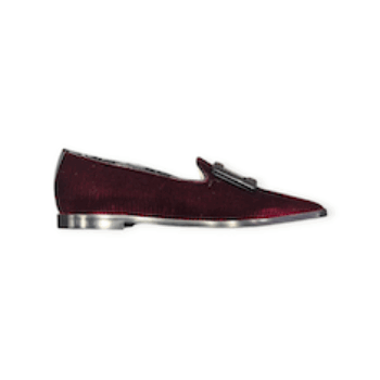 BALLERINE “Marian” IN VELLUTO BORDEAUX 10 mm