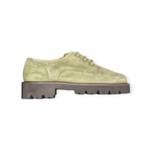 SCARPE STRINGATE “Lorbac” IN CAMOSCIO VERDE 20 mm