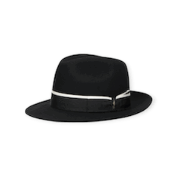 CAPPELLO “Jer – Borsalino ” IN FELTRO DI LANA TESA MEDIA  NERO