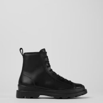 STIVALETTI STRINGATI “Brutus – Camper ” IN VITELLO NERO FONDO GOMMA 20 mm