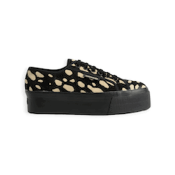 SCARPE STRINGATE “Dk Dalmatian Calf Hair – Superga” IN CAVALLINO MACULATO NERO/BEIGE 40 mm