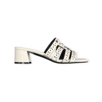 SANDALI MULES “Donnarì” IN VITELLO BIANCO 50 mm
