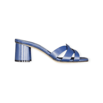 SANDALI MULES “Donnarì” IN PELLE BLU 50 mm