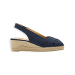 SANDALI "Diana  - Castañer" IN TESSUTO BLU 70 mm