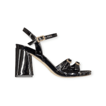 SANDALI “Bruglia” IN VERNICE NERO 80 mm