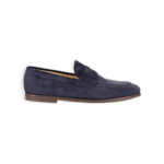 MOCASSINI "Barrett" IN SUEDE BLU FONDO GOMMA