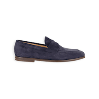 MOCASSINI “Barrett” IN SUEDE BLU FONDO GOMMA