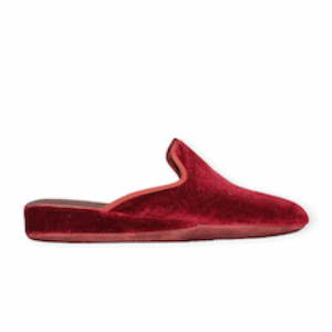 PANTOFOLE “Geda”  IN  VELLUTO BORDEAUX 30 mm