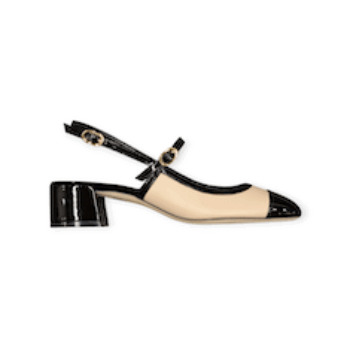 SANDALI “Slingback Maeve Mary Jane – Stuart Weitzman ” IN PELLE BEIGE/NERO 65 mm