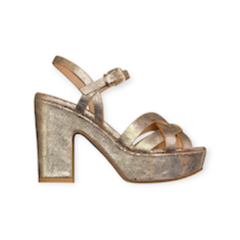 SANDALI “Duccio del Duca” IN PELLE LUCIDA BRONZO 100 mm