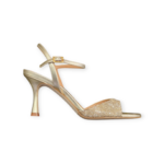 SANDALI "Chantal" IN STRASS ORO 80 mm
