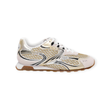 SCARPE STRINGATE “Sneakers Kabuki – Ash” IN TESSUTO TECNICO E SUEDE BIANCO/ORO 20 mm