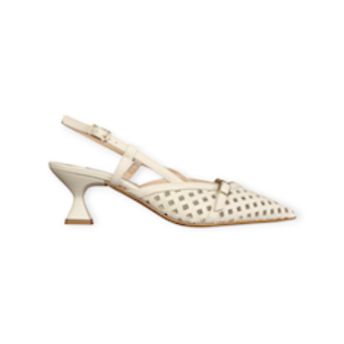 SANDALI “Slingback – Walter Violet”  IN VITELLO AVORIO 50 mm