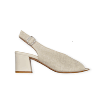 SANDALI “Wenda – Cinzia Valle” IN TESSUTO BEIGE 50 mm