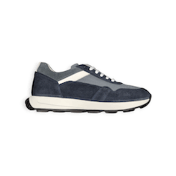 SCARPE STRINGATE “Sneakers – Blu Barrett”IN SUEDE E TESSUTO TECNICO BLU FONDO GOMMA