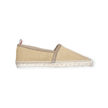 SLIP ON “Espadrillas – Castaner” IN TESSUTO E PELLE BEIGE FONDO GOMMA 20 mm