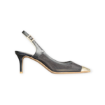 DE'COLLETE' " Slingback Linda Natur – Fabio Rusconi” IN MICRO RETE NERO 70 mm