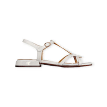 SANDALI “Tumach White – Chie Mihara” IN VERNICE  BIANCO 10 mm
