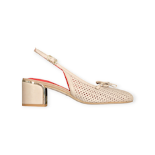 SANDALI “Slingback – Pas de Rouge” IN NAPPA TRAFORATA  CIPRIA  50 mm