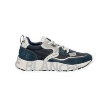 SCARPE STRINGATE “Sneakers Club01 – Voile Blanche” IN PELLE BIANCO/BLU FONDO GOMMA