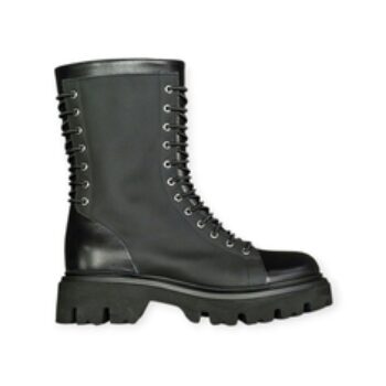 STIVALETTI “Anfibi – Loriblu” IN PELLE GOMMATA NERO 30 mm