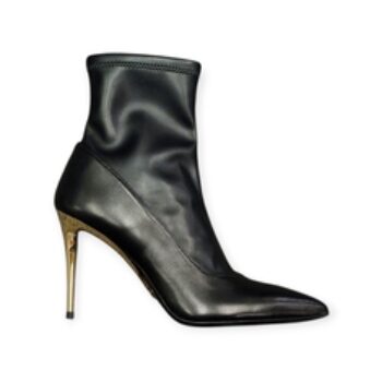 STIVALETTI “Loriblu” IN PELLE E TESSUTO ELASTICIZZATO NERO 100mm