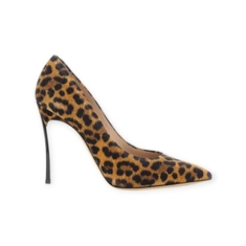 DECOLLETE’ “Malesia Blade – Casadei” IN CAMOSCIO LEOPARDATO 100 mm