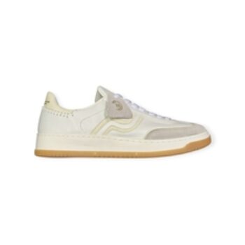 SCARPE STRINGATE “Sneakers – Primabase” IN TESSUTO E PELLE BIANCO