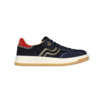 SCARPE STRINGATE “Sneakers – Primabase” IN TESSUTO E PELLE BLU