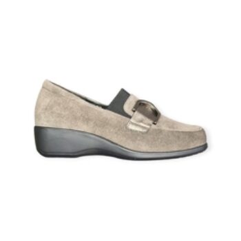 MOCASSINI “Comfort Class” IN PELLE E CAMOSCIO GRIGIO TORTORA 40 mm