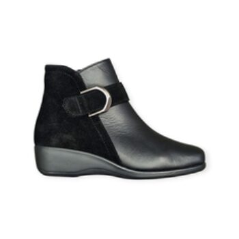 STIVALETTI “Comfort Class” IN CAMOSCIO E PELLE NERO 40 mm