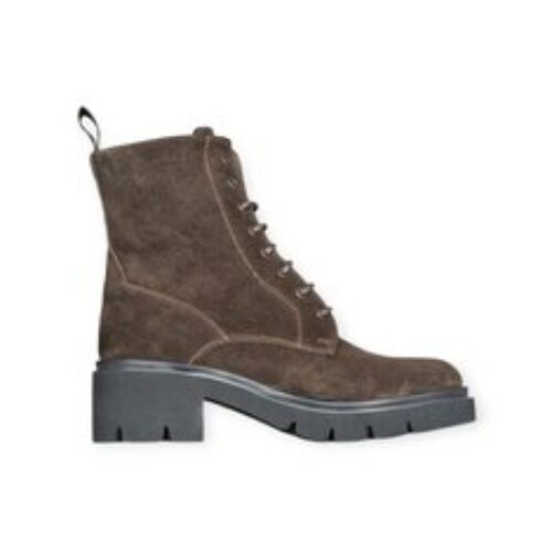 STIVALETTI STRINGATI “Guido Ferri” IN CAMOSCIO MARRONE 50mm