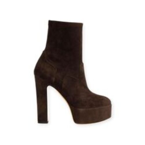 STIVALETTI “Patty – Casadei” IN CAMOSCIO MARRONE 130 mm