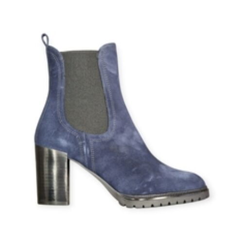 STIVALETTI “Joni” IN CAMOSCIO BLU 80 mm