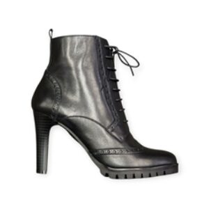 STIVALETTI STRINGATI “Joni” IN PELLE NERO 100 mm