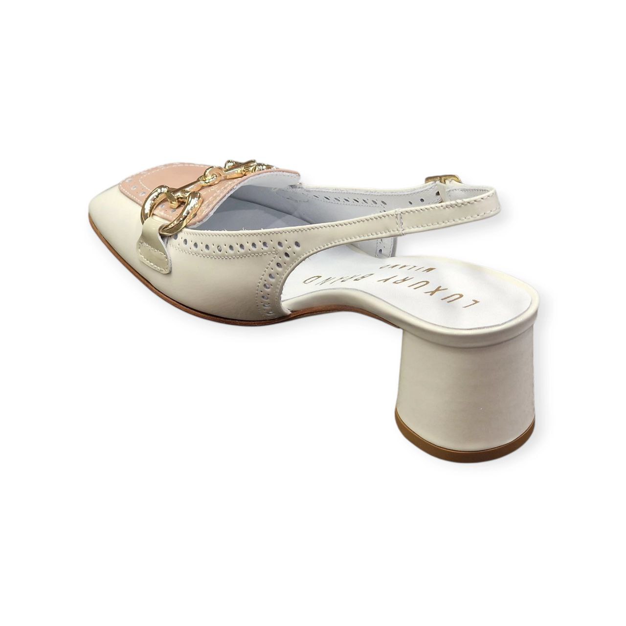 Slingback in vernice Beige – LBM - immagine 5
