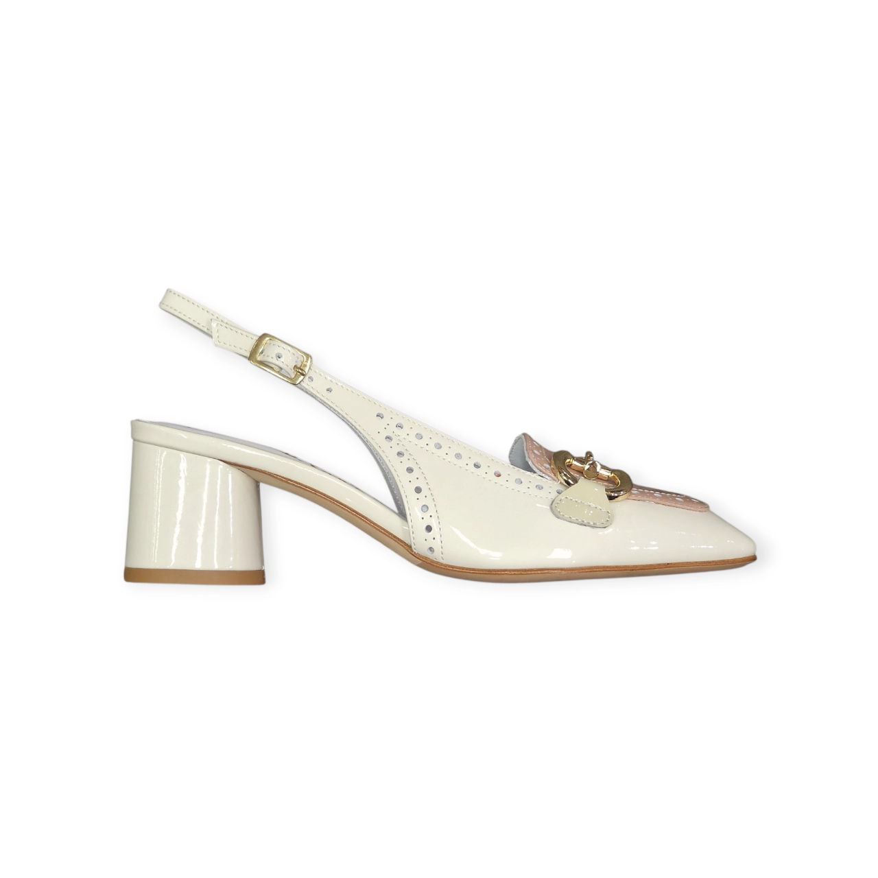 Slingback in vernice Beige – LBM - immagine 2