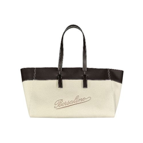 Borsa Tote Grande Bianco/Caffè – Borsalino