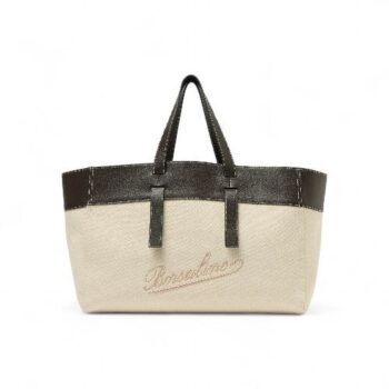 Borsa Tote Grande Resort Bianco/Caffè – Borsalino