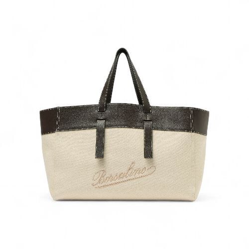 Borsa Tote Grande Resort Bianco/Caffè – Borsalino